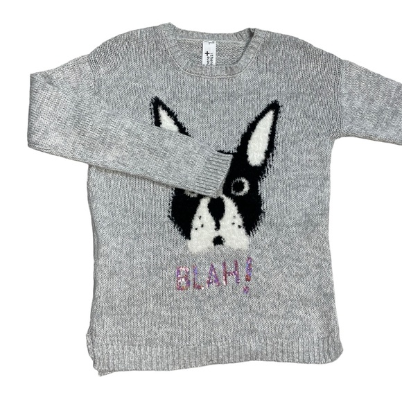 HERE THERE Cotton Blend Grey Dog Front Sweater Size S - Picture 5 of 9